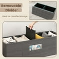 thumbnail image 5 of Giantex 43” Folding Storage Ottoman Bench, Linen End of Bed Bench w/Padded Seat, Pocket & Divider, Foot Stool Footrest Storage Chest, Grey, 5 of 8