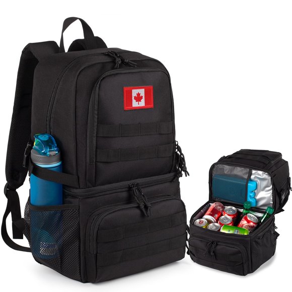Tactical Double Deck Cooler Backpack for Men,Large Lunch Backpack with 2 Compartment,Soft Cooler Bag Water-Resistant Leak Proof Cooler Bag Beach Picnic