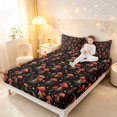 thumbnail image 3 of Homewish Red Botanical Mushrooms Queen Sheets,Wild Fungus Plants Queen Sheet Sets,4 Pieces,1 Flat Sheet, 1 Fitted Sheet and 2 Pillowcases, 3 of 6