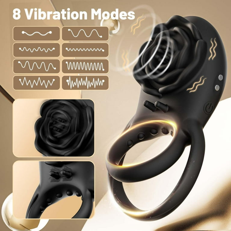 Mens Low Noise Vibration Modes Waterproof Vibrating Ring