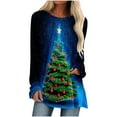 thumbnail image 2 of Patlollav Womens Long Sleeve Casual Shirts Christmas Print Crewneck Pullover Tunic Tops, 2 of 6