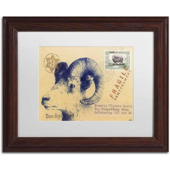 Trademark Fine Art 'Ulysses' Canvas Art by Nick Bantock, White Matte, Wood Frame