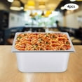 thumbnail image 2 of Miumaeov 4 Pack 6'' Deep 1/2 Size Steam Table Pans Stainless Steel Catering Food Warmer Hotel Prep Table Food Pan w/Lid, 2 of 18