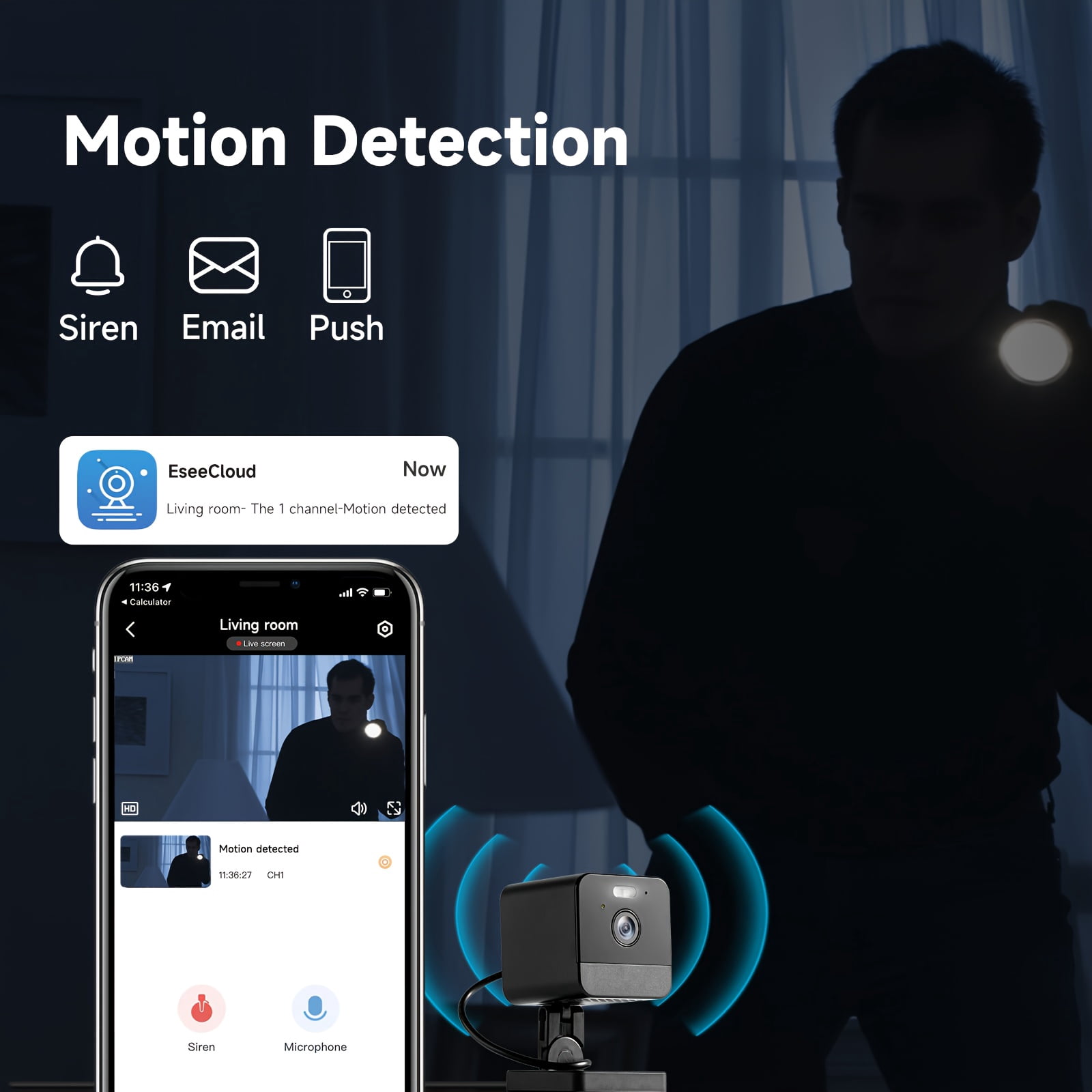Set of 4 Indoor Cameras Featuring Motion Detection, Dual-Band Wifi, Baby Monitoring Capabilities, Night Vision, Two-Way Audio, And Siren. It Supports Cloud Storage And Up to 256GB SD Cards