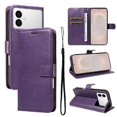 thumbnail image 1 of Wallet Case for Samsung Galaxy S26 Edge Flip Cover with Card Slots, Magnetic Stand & Strap Purple, 1 of 7