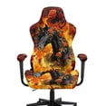 thumbnail image 3 of Whosucclay Horse Rose Fire Print Stretch Gaming Chair Cover, Soft and Comfortable Rotating Desk Chair Protector, Dust Protection, Modern, for Office Computer Racing Seat, 3 of 8