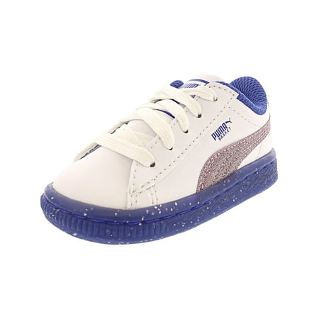 

Puma Basket Iced Glitter 2 White/Smokey Grape Ankle-High Walking Shoe - 5M