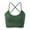 Green, variant on Women Summer Tops Women's Sports Bra Padded Crossback Bustier Without Underwire Spaghetti Straps Fitness Bra Push Up Stretch Longline Sports Top Top Compression Shirt Woman Supportive Tube White One