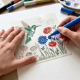 thumbnail image 5 of 4PCS Border Stencil Craft Paint Template Plastic Stencils Reusable Floral Corner Hummingbird Design for Wood Wall Canvas Floor DIY Art Decor,N-4PCS, 5 of 6