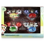 Disney Parks Mickey Mouse Icon Glass Droplet Ornament Set
