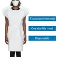 thumbnail image 5 of McKesson Exam Gown, Disposable - Poly and Premium Tissue, Front or Back Opening, Short Sleeve, Unisex - White, One Size Fits Most Adults, 21 in x 30 in, 50 Count, 5 of 11