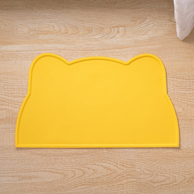 Cat Feeding Mat Silicone Non- Bowl Protector for Indoor Outdoor use and Spill Free Dining Durable TPR Silicone Mat for Cats and Dogs Easy to Clean and Keeps Floors Tidy