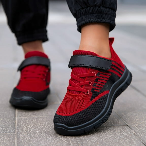 Linfrsh Toddler/Little Kid Boys Girls Breathable Sneakers Athletic Tennis Shoes for Running Walking Red,12.5