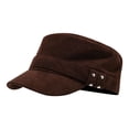 thumbnail image 4 of Yuanlong Womens Flat Top Hat Vintage Cadet Hat With Rivet Decor Newsboy Cap Stylish Fall Winter Daily Headwear, 4 of 4