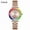Steel, variant on Elegant Ladies Quartz Watch – Rainbow Dial, Waterproof, Stainless Steel & Leather Band
