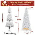 thumbnail image 4 of VEIKOUS 6.5ft Christmas Tree, Pre-Lit Slim Pencil Xmas Tree for Holiday Decoration W/ 250 LED Lights and Stand, White, 4 of 13