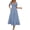 Blue, variant on Womens Spring Dresses Casual Short Sleeve V Neck Drawstring Wedding Guest Maxi Dresses Boho Beach Long Dress