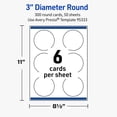 thumbnail image 5 of Avery Round Cards, 3" Diameter, Matte White, 300 Total, 5 of 6
