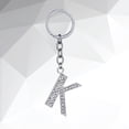 thumbnail image 3 of Miangastore Simple Stylish Letter Key Chain Metal Rhinestones Key Ring Alphabet Keychain Bag Pendant Charm Birthday Gift (Letter K), 3 of 8