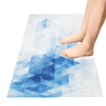 thumbnail image 5 of Haosy Blue and White Geometric Bathroom Rugs Non Slip Absorbent Soft Plush Quick Dry Bath Mat, 39"x20", 5 of 8