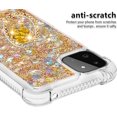 thumbnail image 4 of case for Samsung Galaxy A22 5G Case (Not 4G),Creativity Clear Quicksand Glitter Flowing Liquid Floating Soft TPU Case w/Stand Bling Diamond Sparkle Phone Cover for Samsung Galaxy A22 5G  Golden, 4 of 14