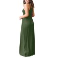 thumbnail image 4 of Sonducket Mujer Bolsillos Cuello Sin Mangas Color Sólido Maxi Vestido Vestidos ejercito verde SG, 4 of 5