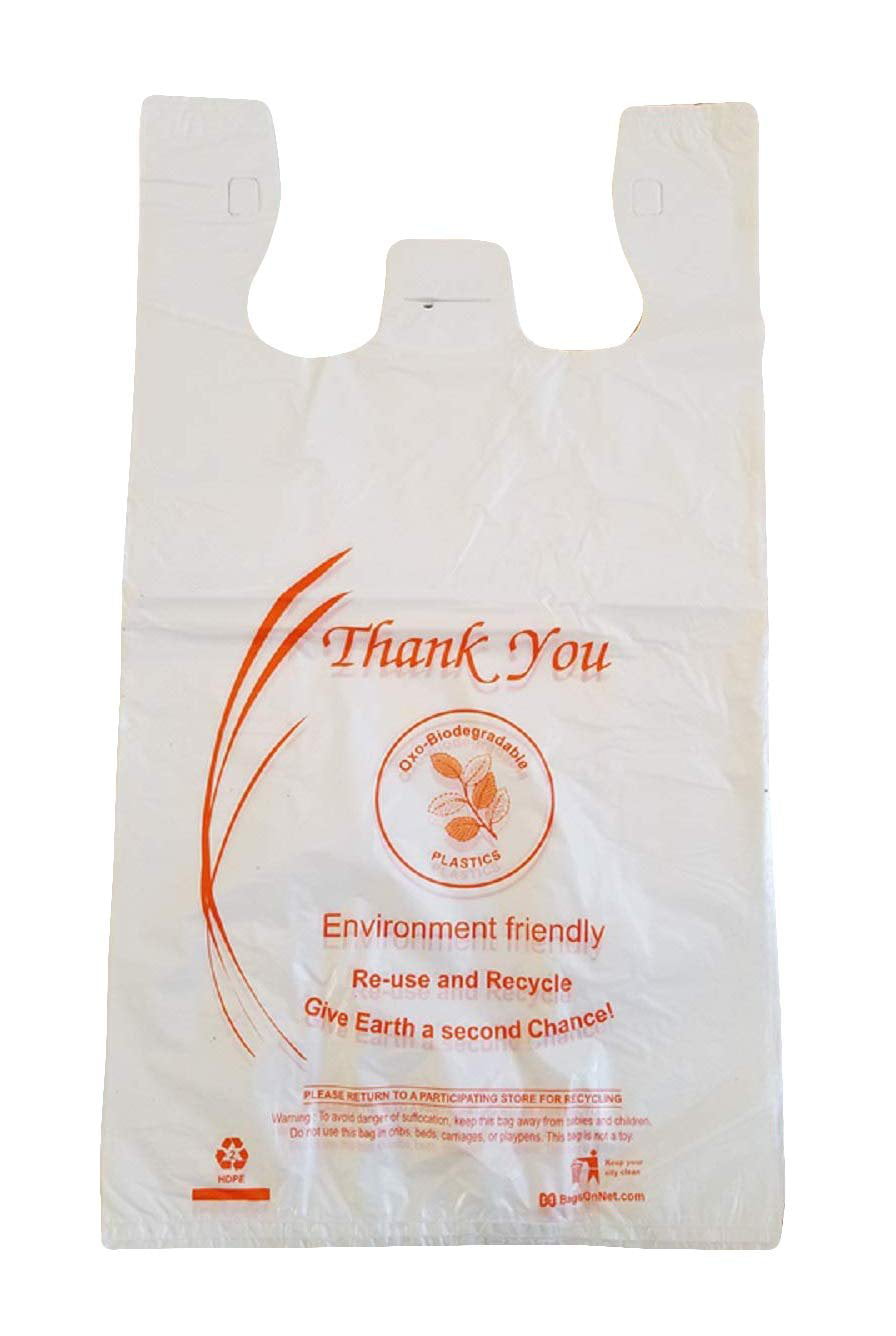 Pack of 1000 Thank You Plastic Bags 12 x 6 x 22. Carry-Out T-Shirt Bags ...