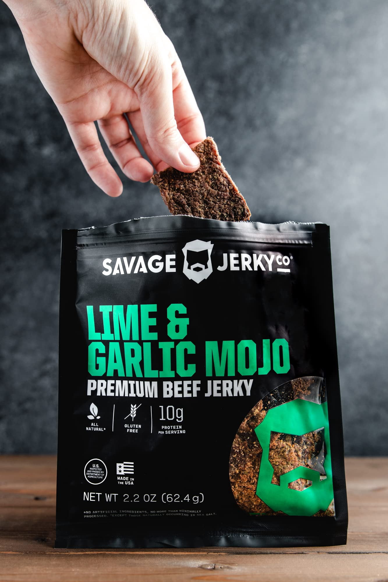 Savage Mojo Lime & Garlic Jerky 2.2 oz Pack Of 8