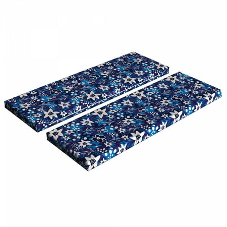 

Cartoon Bench Cushion Set of 2 Illustration of Pastel Blossoms Botanical Bouquets Summer Flourish Yard Standard Size Foam Pad and Decorative Cover Indigo and Violet Blue by Ambesonne