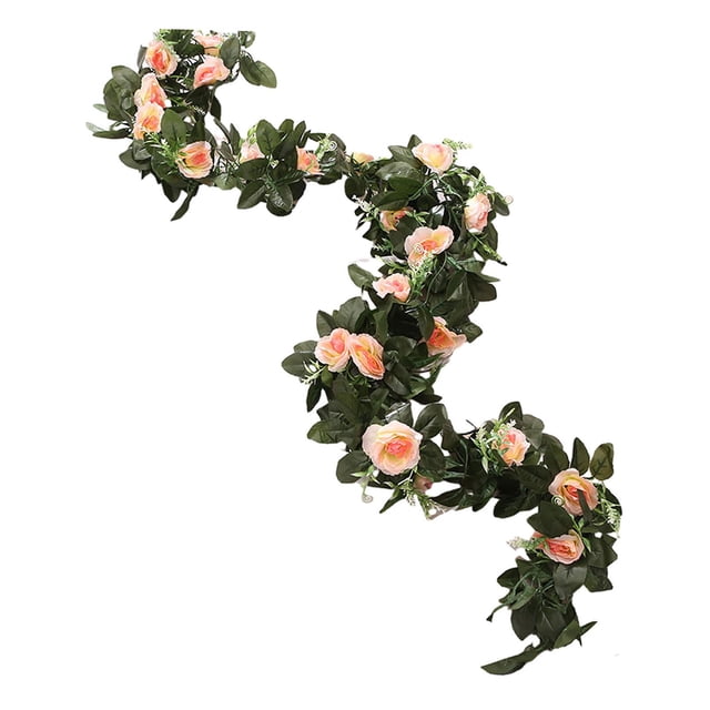 Enredadera de flores artificiales de peonía, guirnalda de flores de peonía, enredadera floral de seda para de mesa, oficina, corona, decoración Rosa