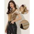 thumbnail image 2 of Disfraz de navidad Top Multicolor Brillante Metálica Para Mujer Oro Marron M, 2 of 5