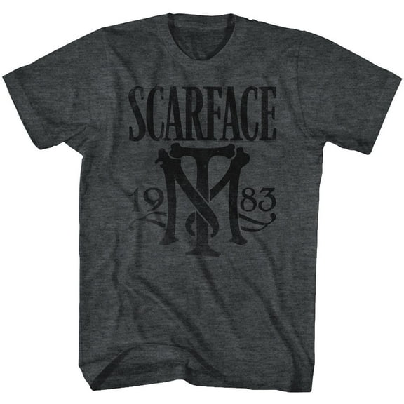 Scarface Symbol Black Heather Adult T-Shirt 2Xlt