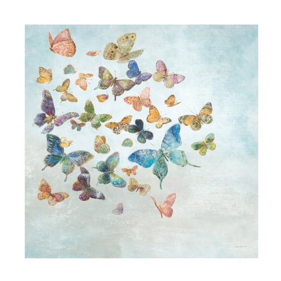 Danhui Nai 'Beautiful Butterflies v3 Sq Light' Canvas Art