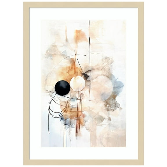 Amanti Art Lines and Circles Wood Framed Wall Art Print