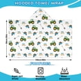 thumbnail image 2 of Cartoon Tractors Wheelbarrows White Pattern Hooded Bath Towel，60"x35" for Ages 3 To 12 Kids, Quick Dry Lightweight Soft Microfiber Hood Beach Towel Cover Up for Kids, 2 of 7
