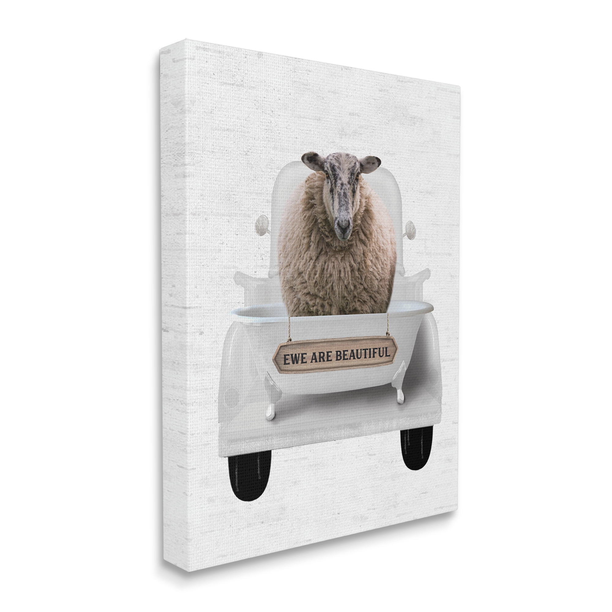 Stupell Industries Ewe Are Beautiful Phrase Animals & Insects Painting Gallery Wrapped Canvas Print Wall Art, 16 x 20