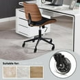 thumbnail image 3 of Home Office Desk Chair with Wheels, Adjustable Height Armless Office Chair, PU Leather Mid Back 360° Small Computer Chair, Modern Walnut Chair No Arms for Office, Reading Meeting Room(Black), 3 of 8