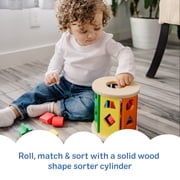 Melissa & Doug Match and Roll Wooden Shape Sorter Skill-Building Learning Toy With 13 Pcs