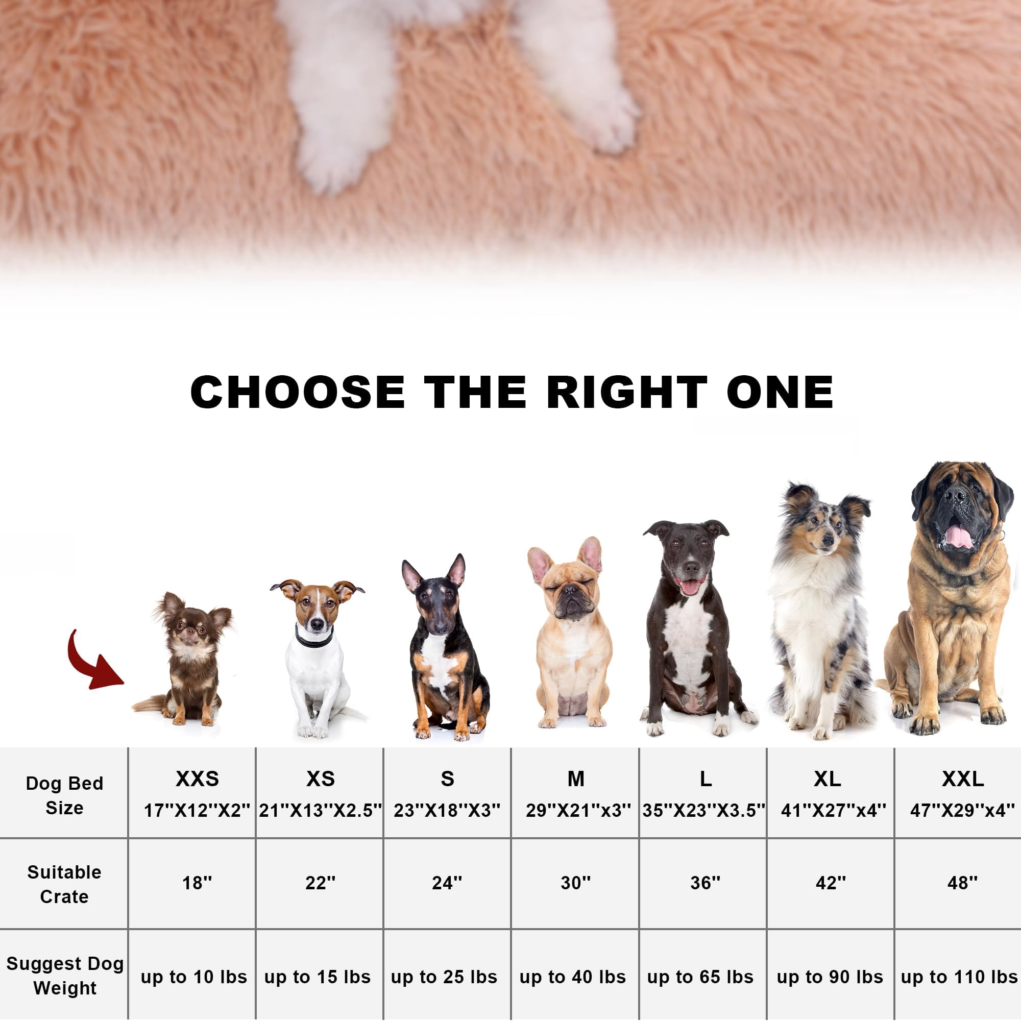 Plush Waterproof Dog Crate Bed  Removable Washable Cover Faux Pad For Medium Dogs 29"x21" Camel