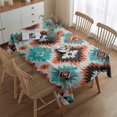 thumbnail image 2 of Colorful Geometric Triangle Diamond Pattern Rectangle Tablecloth 60"x84",Waterproof Polyester Rectangle Table Cloth, Wipeable Spillproof Polyester Tablecloth for Dining, Camping, Indoor and Outdoor, 2 of 5