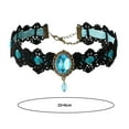 thumbnail image 6 of Hyasfey Women Choker Gothic Vintage Braided Aesthetic with Faux Gemstone Dress Up Gift Ladies Punk Lace Stitching Clavicle Necklace Trendy Jewelry, 6 of 8
