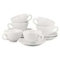 10 Strawberry Street Ever Porcelain Cup & Saucer, Set of 6, White