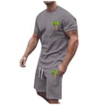 thumbnail image 3 of Men's Suits Summer Coconut Tree Print Short Sleeve Shorts Sportswear set for Men Lightweight Daily Wear Breathable Modern Design, 3 of 4