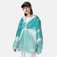 thumbnail image 3 of Balery Teal Turquoise 1 Sudadera ligera de manga larga con capucha y protección solar UPF 50+ para hombre y mujer, ideal para pesca y running-Small, 3 of 7