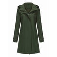 thumbnail image 3 of Imperméable pour Femmes avec Capuche Trench pour Femmes Imperméables Long Coupe-Vent Vert Armée TG, 3 of 8