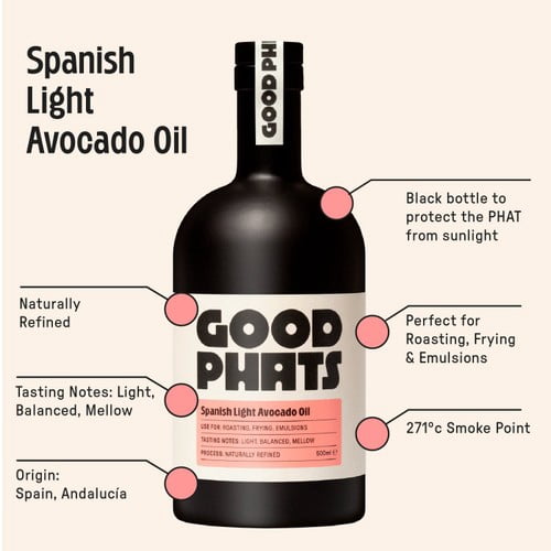 GOOD PHATS Light Avocado Oil 500ml, British Import (Pack of 2)