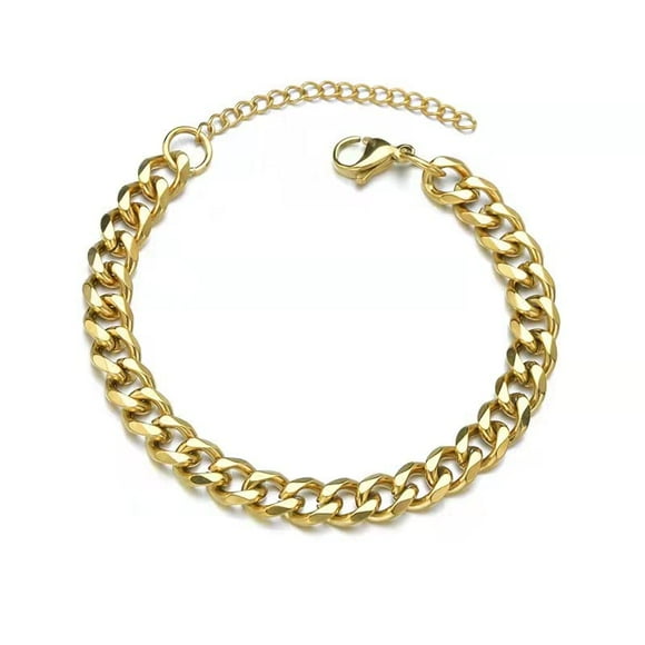 Gold Plated 7MM Men s Bracelet Figaro Link Chain Gold Bracelet Cuban Link Chain Bracelet Diamond-Cut Figaro Link Chain Bracelet Men s Cuban Link Chain Bracelet Titanium Steel Bracelet Simple Fashion S