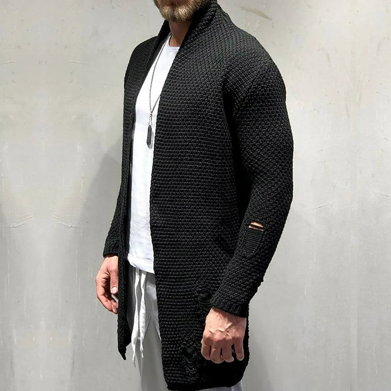 Mens open front sweater sale