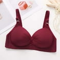 thumbnail image 4 of CLOISE No Underwire Bras for Women Plus Size Push up Padded No Zipper Daily Bras Wine XS-4XL, 4 of 8