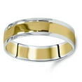 thumbnail image 3 of Pompeii Mens 14K Gold Two Tone Plain Polished Wedding Band Ring (,), 3 of 5